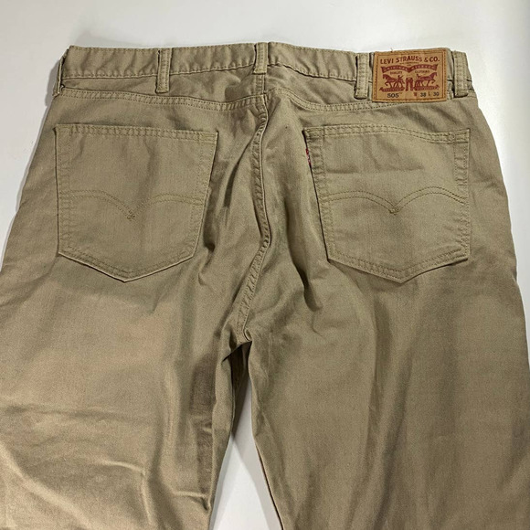 Levi's 505 Brown Khaki Pants Men's 38x30 - Picture 2 of 7